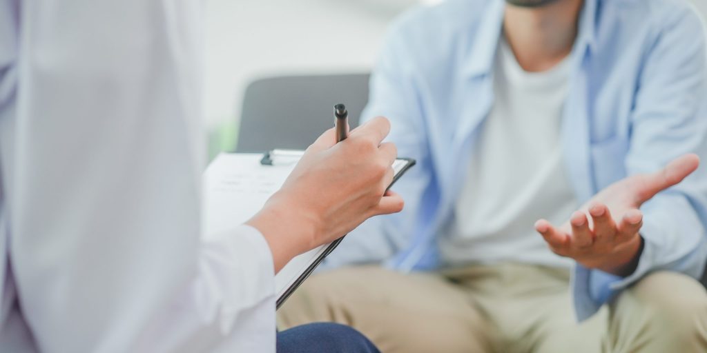 Man at the doctor